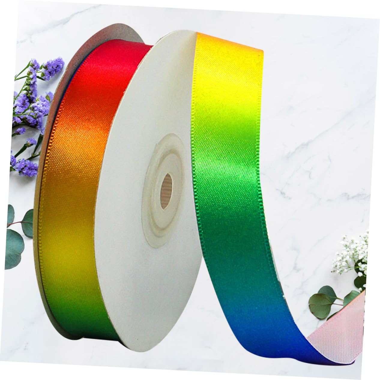 EXCEART 3 Rollos embutidoras de medias cinta presente cinta de navidad manualidades a granel decoración de la cinta del arco iris sirena chica cinta de cincha cinta de ropa Material