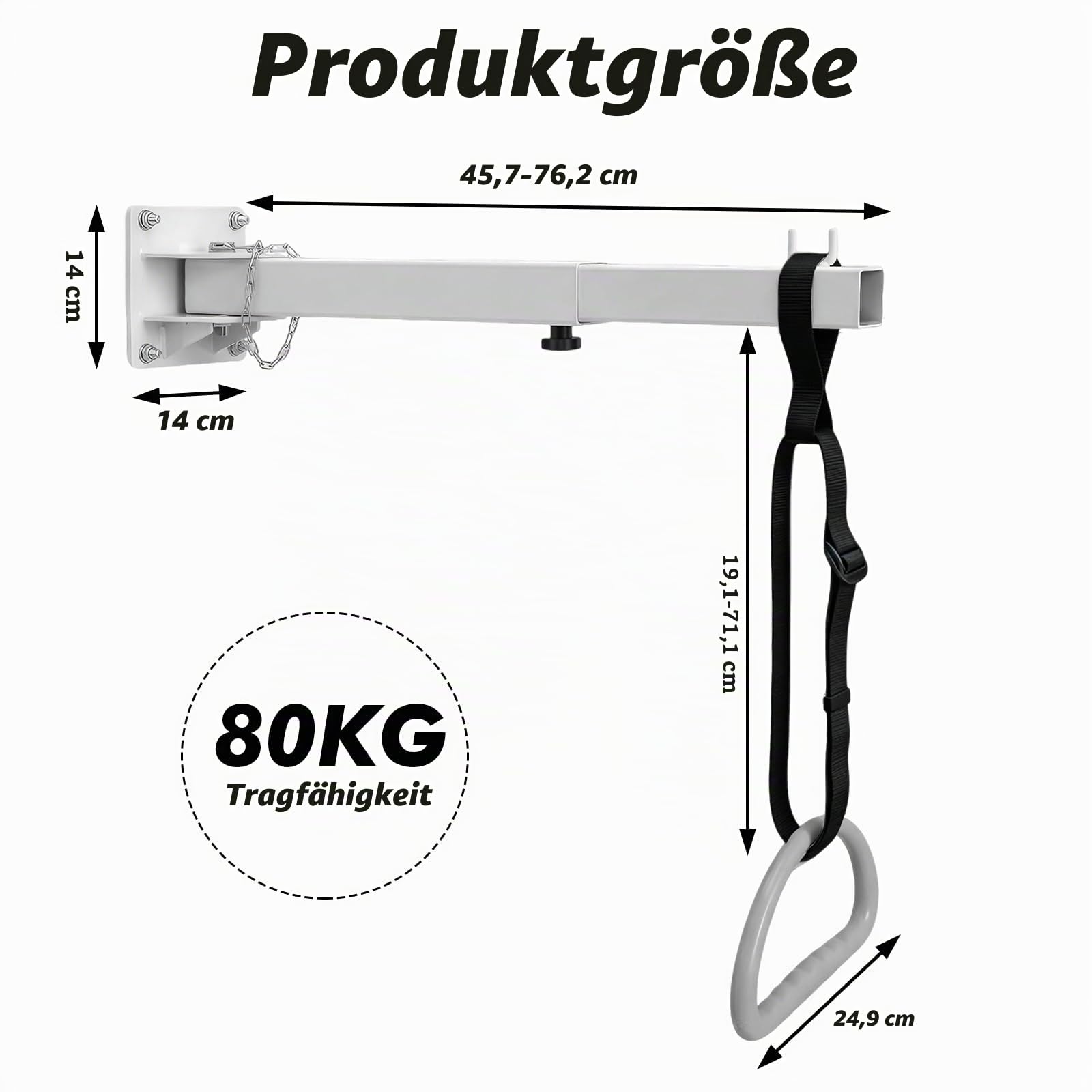 Trapezstange Galgen für Bett, Betttrapez für ältere Menschen, Wandmontage Mobiler Freihstehender Bettgalgen mit Triangelgriff, Bettgalgen Bettlift für ältere Bettaufrichter bis 80 kg