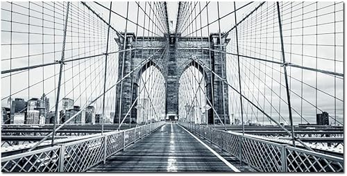 Vista 60 de DZL Art A74769 - Impresiones en lienzo abstractas para pared, pinturas artísticas azules y marrones, lienzo estirado de madera, enmarcado para sala