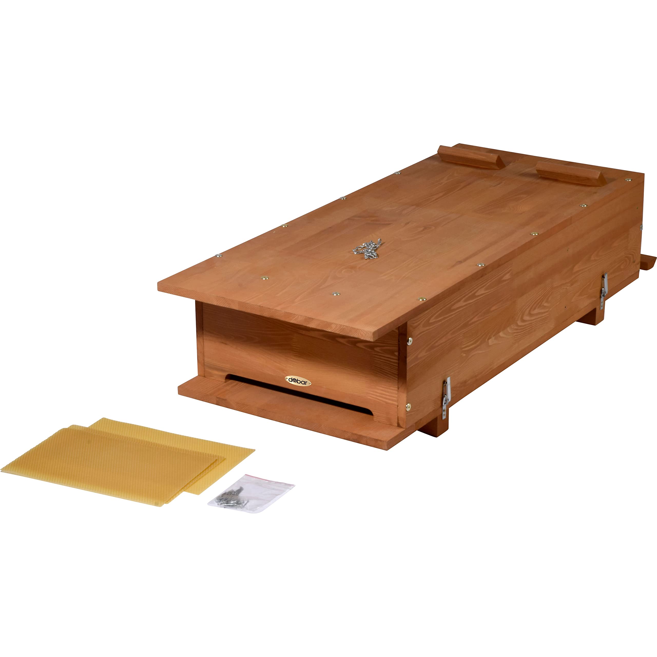dobar Luxus-INSEKTENHOTELS 28332e Bienenkiste Massivholz Hobby-Imkerei - Honig-Bienen halten - Wesensgemäße Bienenhaltung für die eigene Honigernte - Imkerzubehör - 117 x 47 x 32,5 cm - Braun