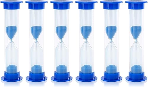 I-MART Reloj de arena con temporizador de arena de 1 minuto, 6 unidades, de plástico, reloj de arena, color azul disponible en Yaxa Colombia