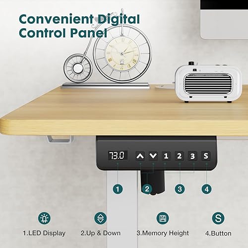 Miniatura 5 de SMUG Escritorio de pie, mesa eléctrica de altura ajustable, mesa de computadora para sentarse y levantarse, 40 x 24 pulgadas, ergonómicos para el
