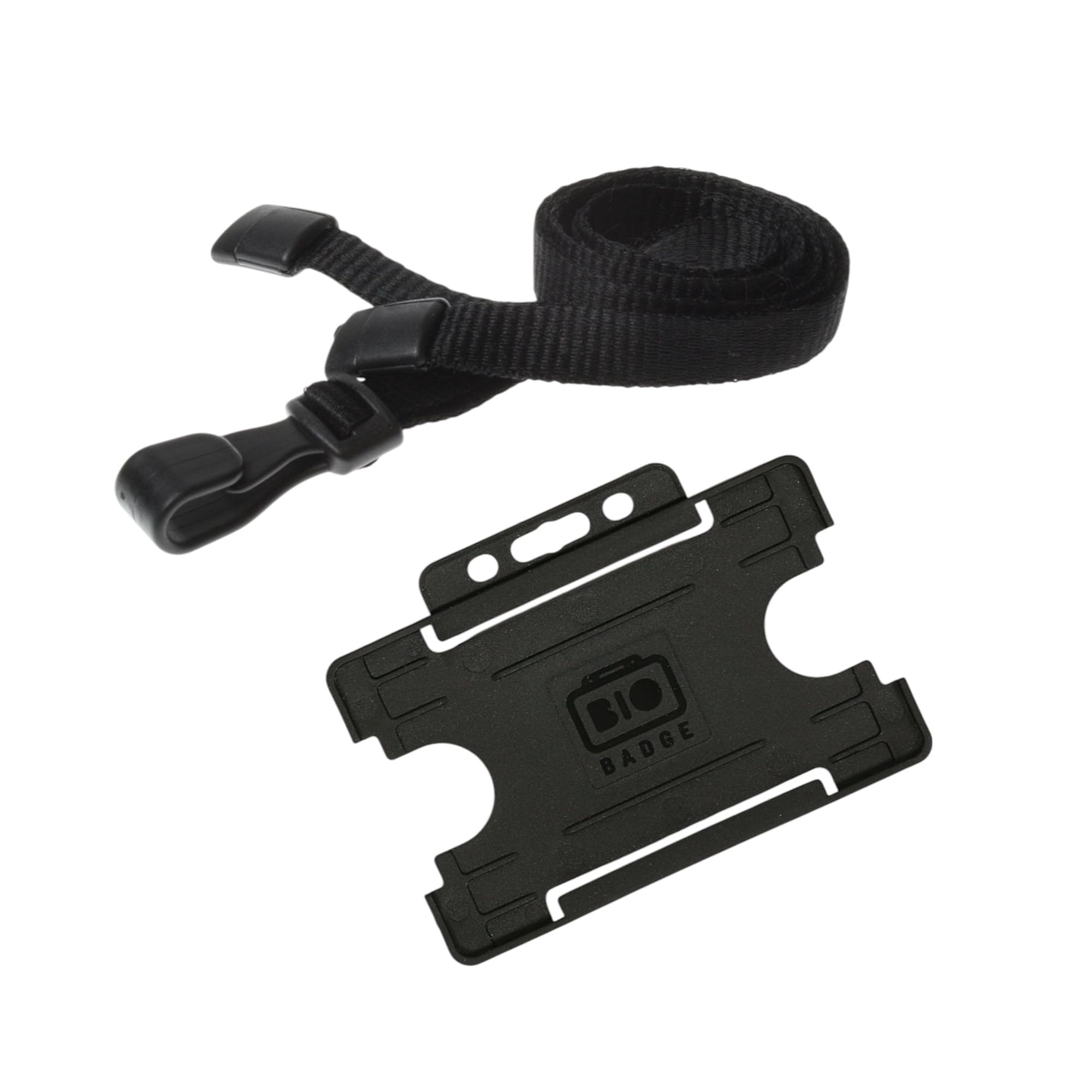 Customcard ltd® Pack of 50 Black Neck Strap Lanyard & Black ID Card Badge Holder — image 1