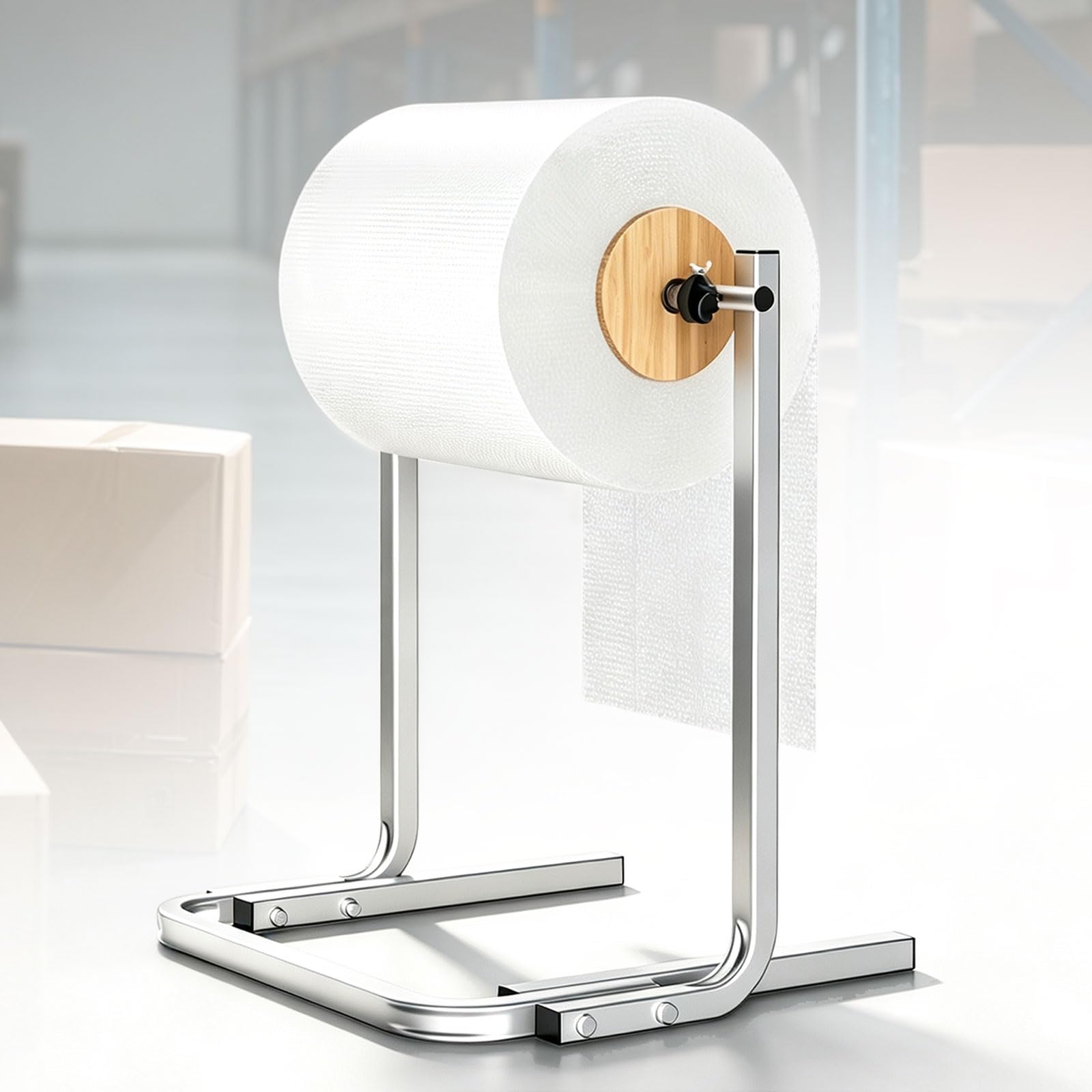 Standfolienrollenspender Mit Schaumstoffpolsterung, Verzinkter Stahl, Für Gewerbliche Versandausrüstung, Geeignet Für Folienbreiten Bis 50 Cm. For Film Width 50cm