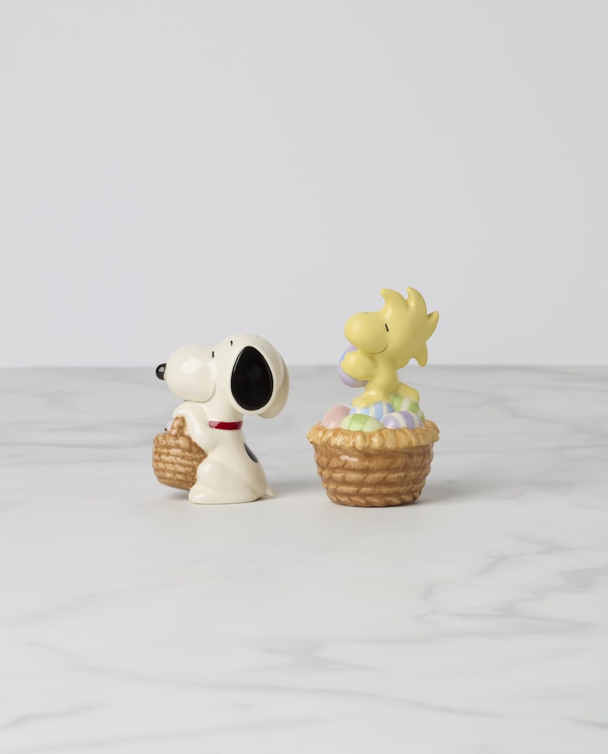Lenox Kitchen And Dining, Snoopy Easter Salt & Pepper Set, Porcelain Material, Handwash Only, Salt And Pepper Shakers, Tabletop Decor, Home Decor, Kitchen Essentials, Snoopy Design(Assorted, 2 Pieces)