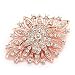 Mariell 14KT Rose Gold Plated Vintage Wedding Crystal Bridal Brooch - Stunning Art Deco Blush Tone Pin