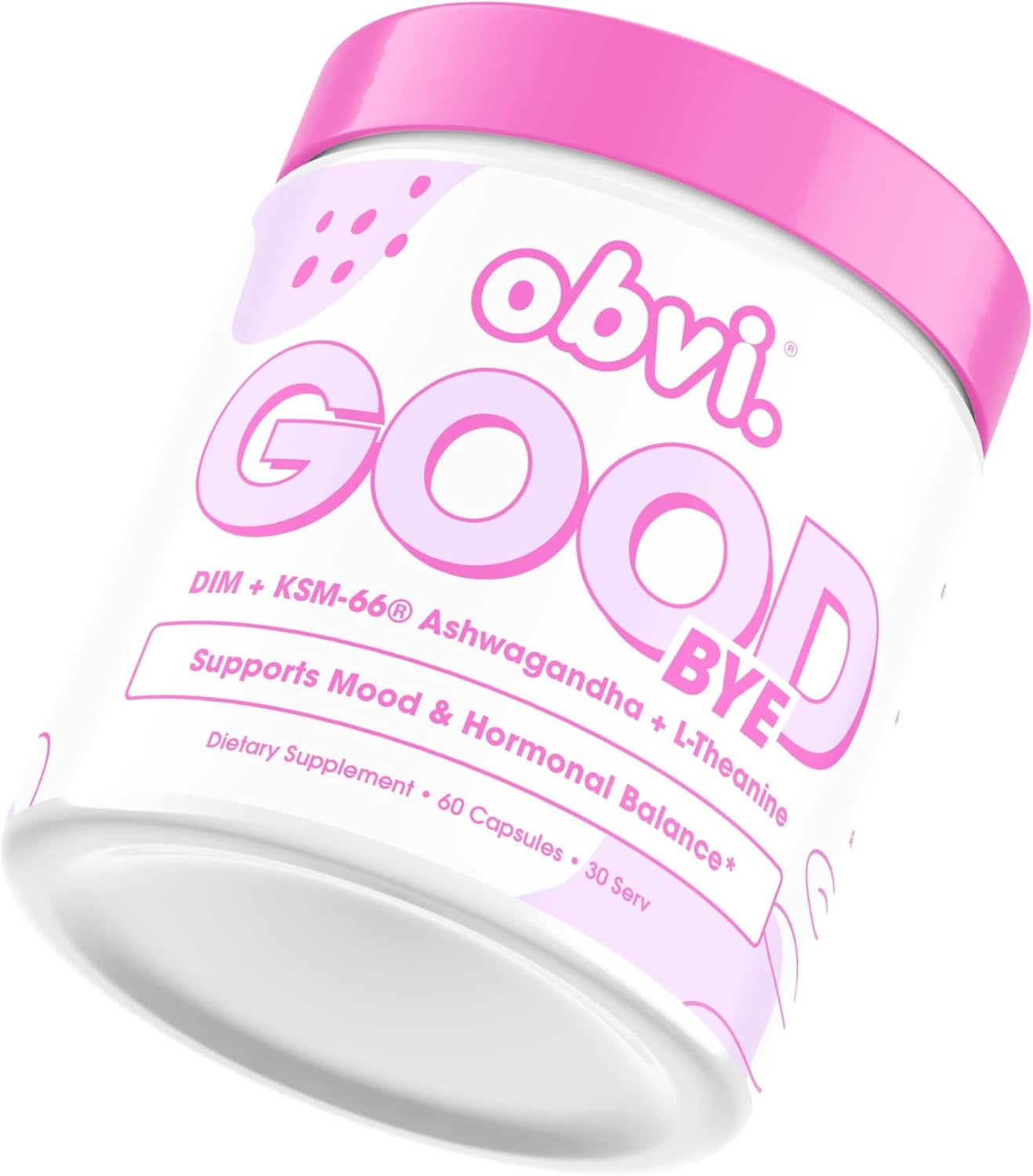 Obvi Goodbye - Daily Relaxation Supplement for Women - Calm Energy Support - Hormonal Balance Supplement - Gluten-Free - Non-GMO - 60 Count (30 Servings)