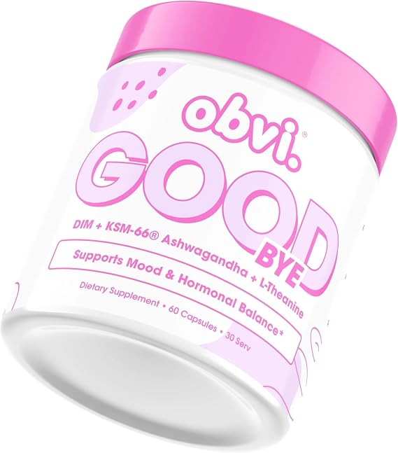 Obvi Goodbye, Daily Relaxation Supplement for Women, 60 Count, 30 Servings | Daily Wellness Capsules for Women, Gluten-Free and Non-GMO with Clean, Trusted Ingredients, 30 Servings Each