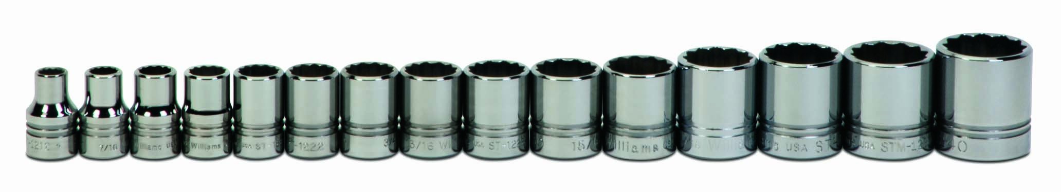 WilliamsWSS-15RC 15-Piece 1/2-Inch Drive Shallow 12 Point Socket Set