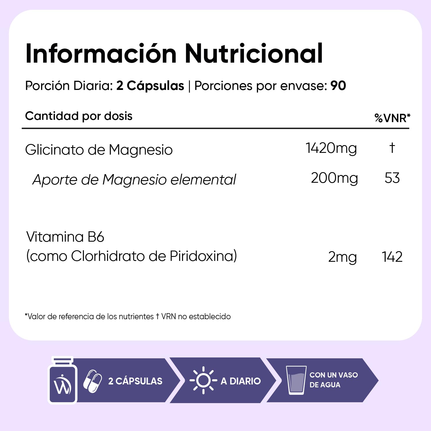 Glicinato de Magnesio 1422mg con Vitamina B6-180 Cápsulas Veganas que Aportan 200mg de Magnesio Puro - 3 Meses de Suministro, Sin OGM ni Estearato de Magnesio