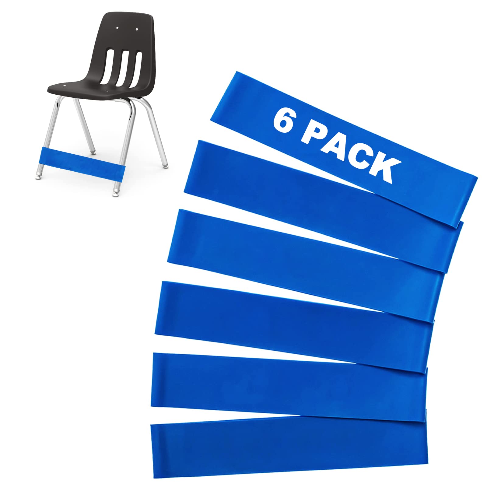 Chair Bands for Kids with Fidgety Feet,Fidget Chair Bands for Kids,Flexible Seating for Kids with ADHD and Sensory Needs,ADHD Bouncy Foot Fidget- Eco-Friendly & Durable Latex Bands(6-Pack)