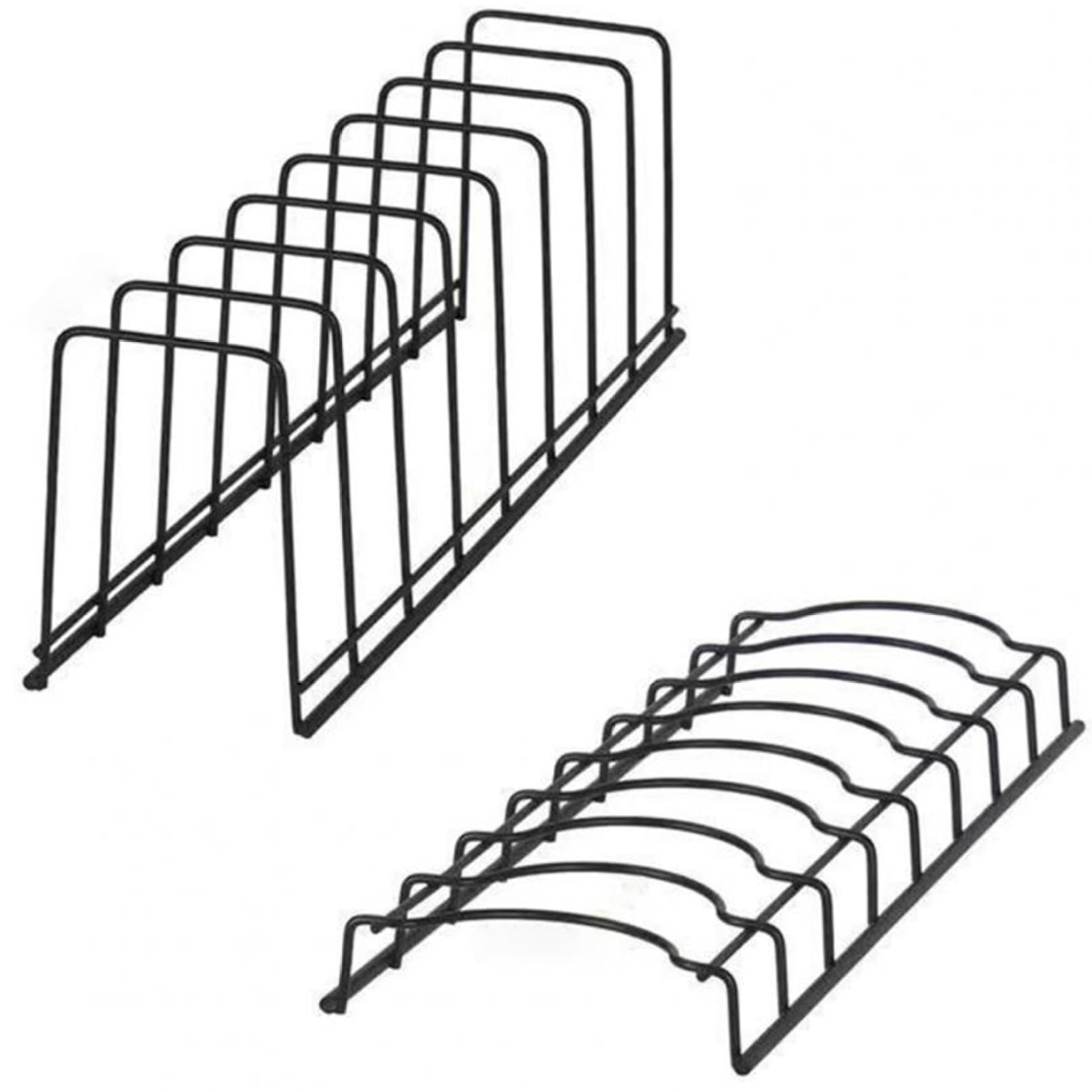 Tsawntd Dish Rack and Bowl Rack Space-Saving Reusable Upright Cupboard Storage Organiser for Kitchen Countertop, Black Plate and Bowl Organizer for Cabinet Dish Organizer for Cabinet