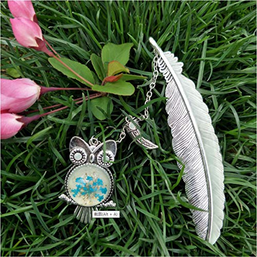 Vintage Feather Metal Bookmark, Unique Glow In The Dark Bookmark Gift For Men Women (Antique Silver Owl) #TOP1