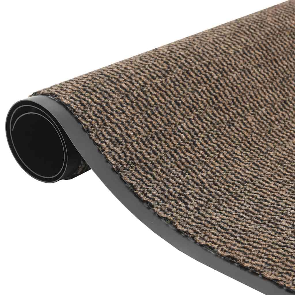 Zerbino marrone 115 x 500 cm, robusto polipropilene con fondo in PVC, tappetino antiscivolo per corridoio, terrazza coperta e ufficio