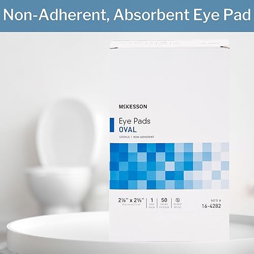 Miniatura 6 de McKesson Almohadillas para los ojos, estériles, ovaladas, no adherentes, 2 18 pulgadas x 2 58 pulgadas, 50 unidades, 1 paquete