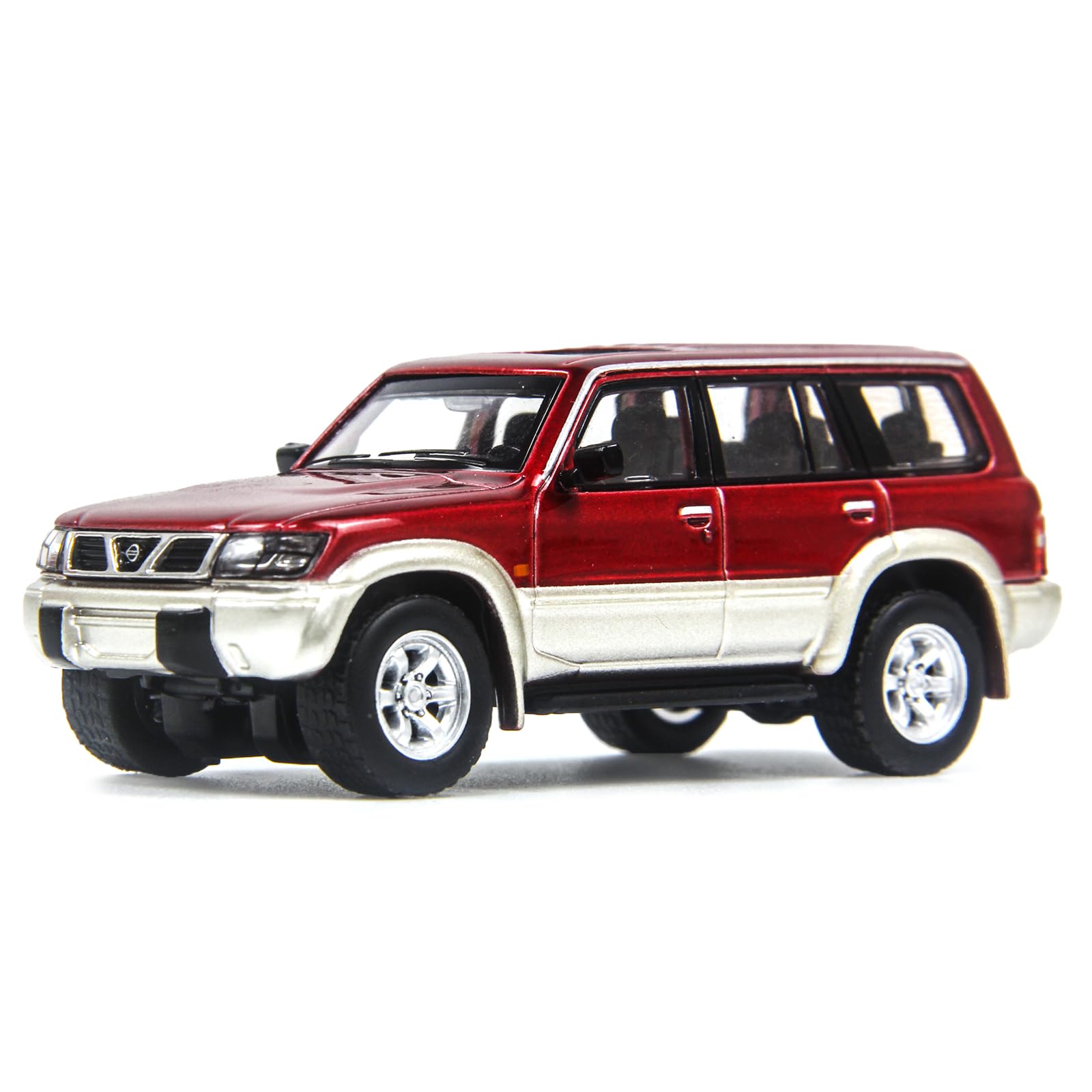 PAUDI Model 1:64 Scale 1998 Patrol Y61 Diecast Model Car, Red | Functional Shock Absorbers Zinc Alloy Body Rubber Tires Detailed Interior Includes Display Case