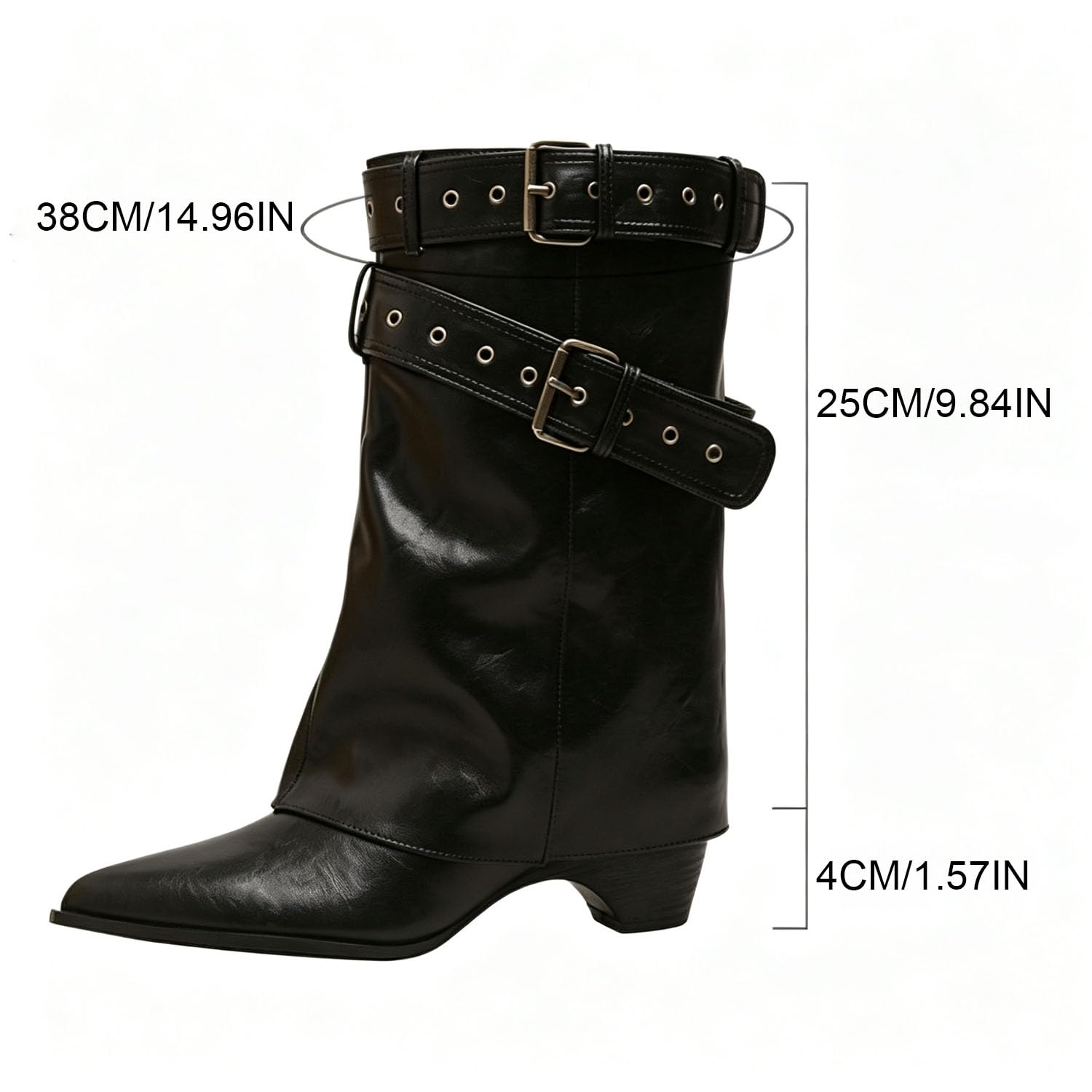 Damen Stiefel Mit Absatz Western Wadenstiefel Echtleder