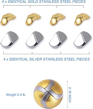 Metal Puzzle - 3D Round Ball Brain Teaser Puzzle