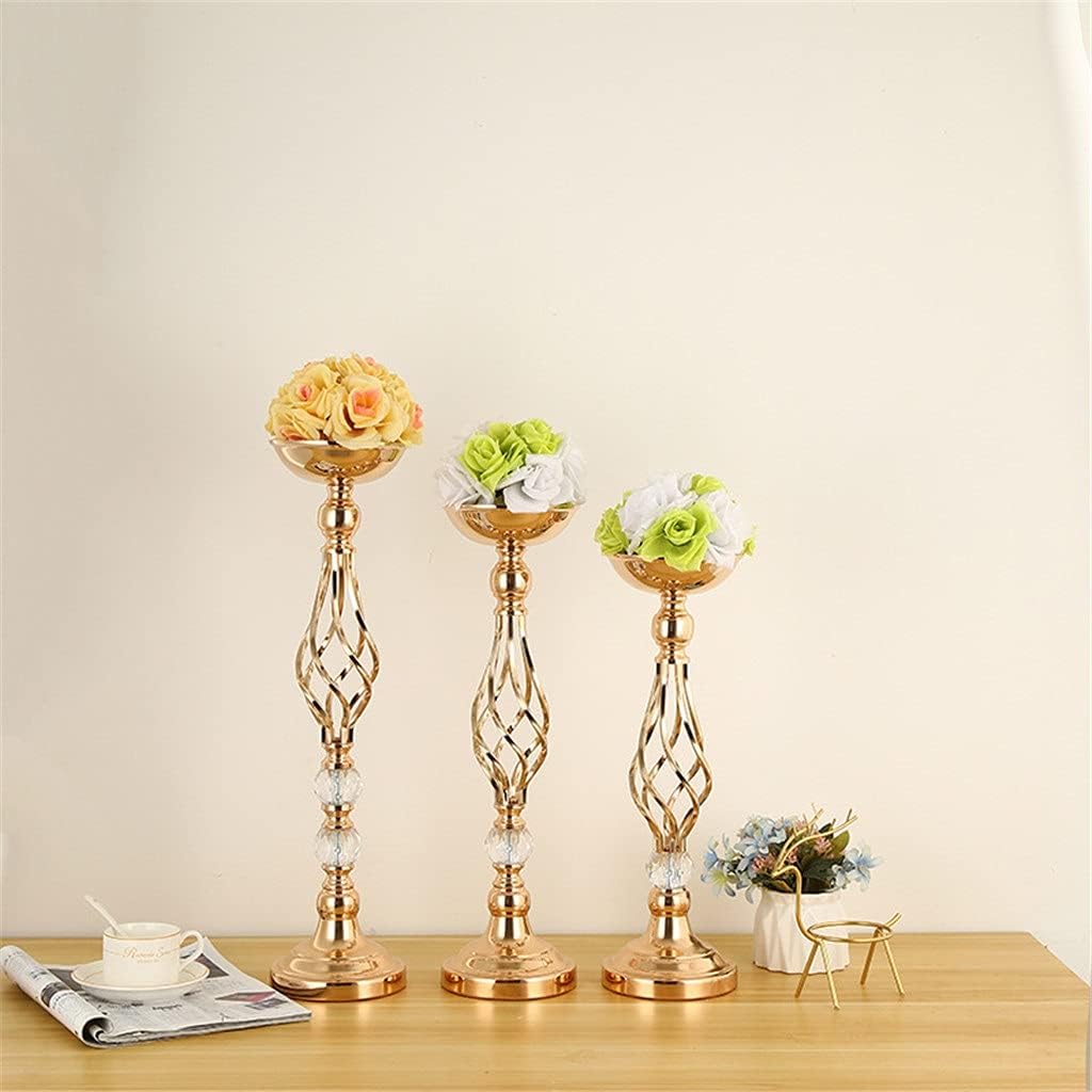 3pc Wedding Props Candle Holder Main Table Vase Flower Road Lead Window Decoration Wedding Sign-in Desk Decoration (Size : S Code) (L code)