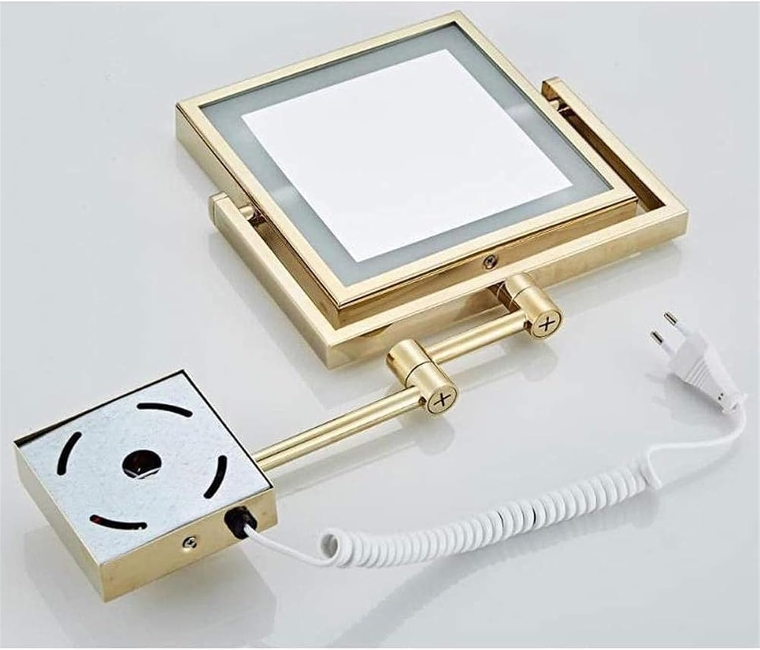 Makeup Mirror Vanity Mirror Bathroom Vanity Mirror,LED Makeup Mirror with Light Double-Sided Folding Retractable Magnifying 360° Rotating Mirror for Hotel Bathroom Cosmet