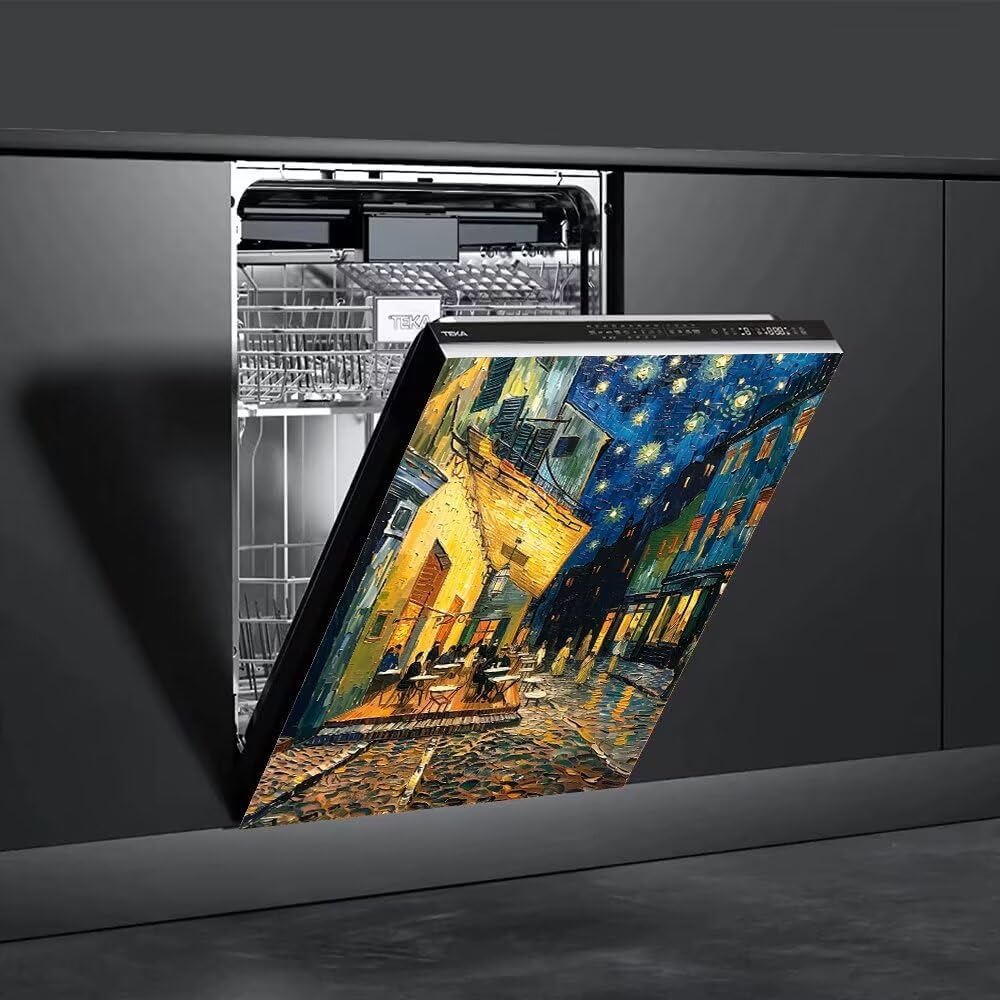 Generic Dishwasher Front Cover Magnets Van Gogh Art Painting Cafe Waterproof Magnets Dishwasher Front Door Cover Magnets Refrigerator Door Decals 23"" x 26"" Magnetic