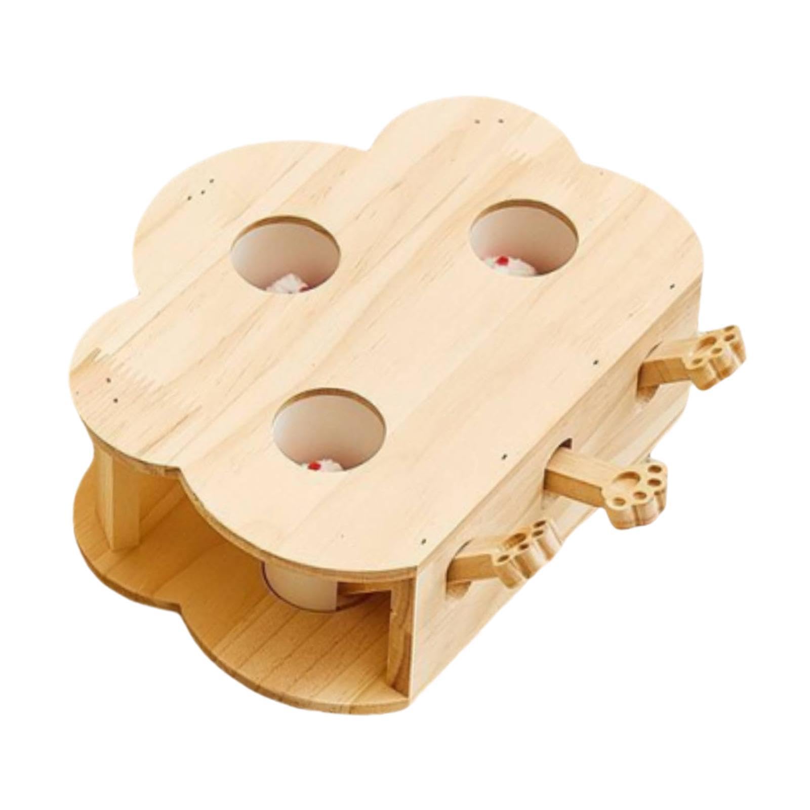 Whack a Cat Toy: Interattivo in Legno per Gatti, Gioco di Cattura E Apprendimento a più Livelli per Gatti Attivi, Ideale per La Casa, 3 Fori