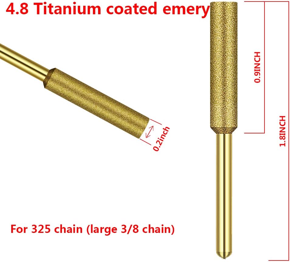High Hardness Diamond Chainsaw Sharpener - 8 Pcs Aohcae Titanium Plated Diamond Sharpening Wheels, Polishing Grinding Tool Burr Stone File for Electric Chainsaw Sharpener.(3/16'', 4.8mm) : Patio, Lawn & Garden