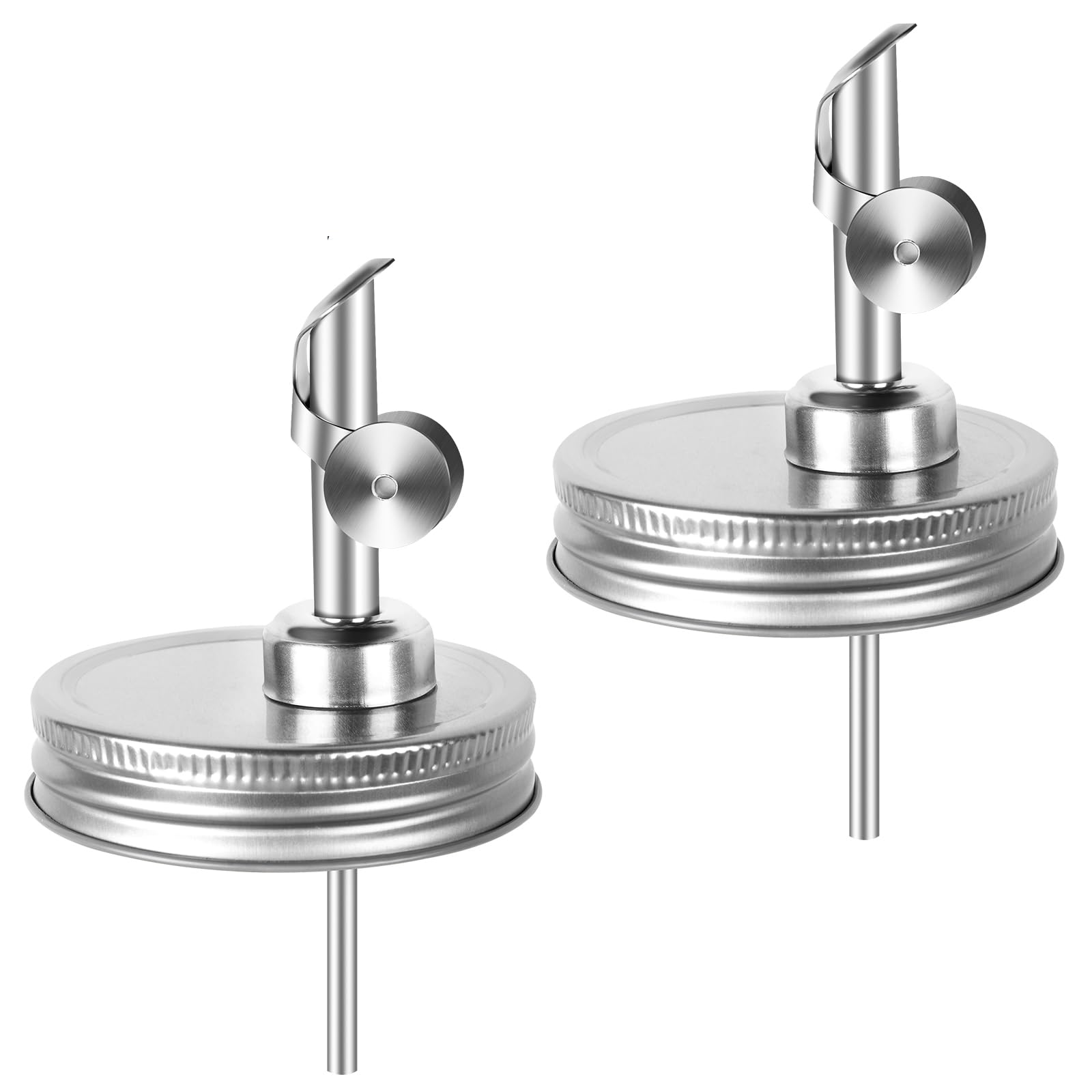 Moonshine - Tapa dispensadora con cierre automático, para tarro de 2.75 pulgadas, tapa de vertido de flujo libre. Adecuado para aceite de oliva, vodka, frutas, líquido Moonshine, sin tarro (plata)