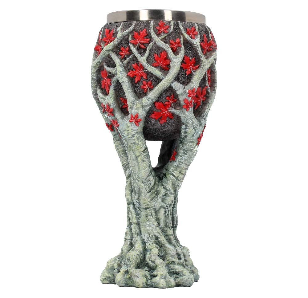 Nemesis Now Weirwood Tree Game of Thrones - Copa (23,5 cm, Resina con Inserto de Acero Inoxidable), Color Gris