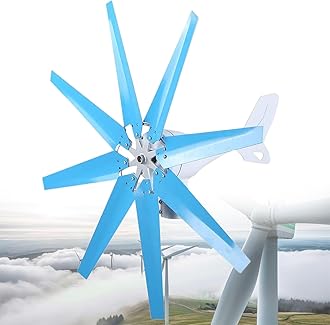 Wind Turbine 12000W with Wind Solar Controller, Wind Generator for Home Use, Wind Turbine Generator Kit 8 Blades Blue,48V