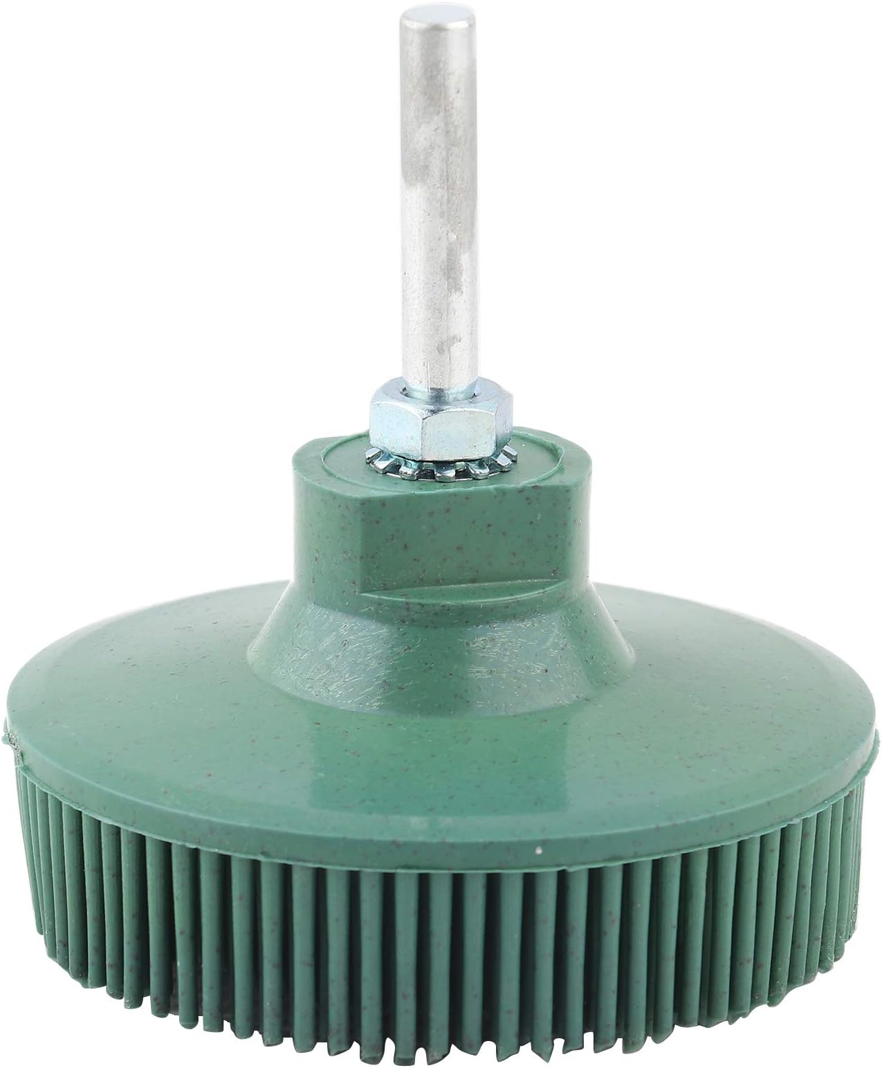 Emery Bristle Disc, 3 Inch Emery Rubber Abrasive Brush Deburring Polishing Grinding Wheel For Electric Drill(Green)
