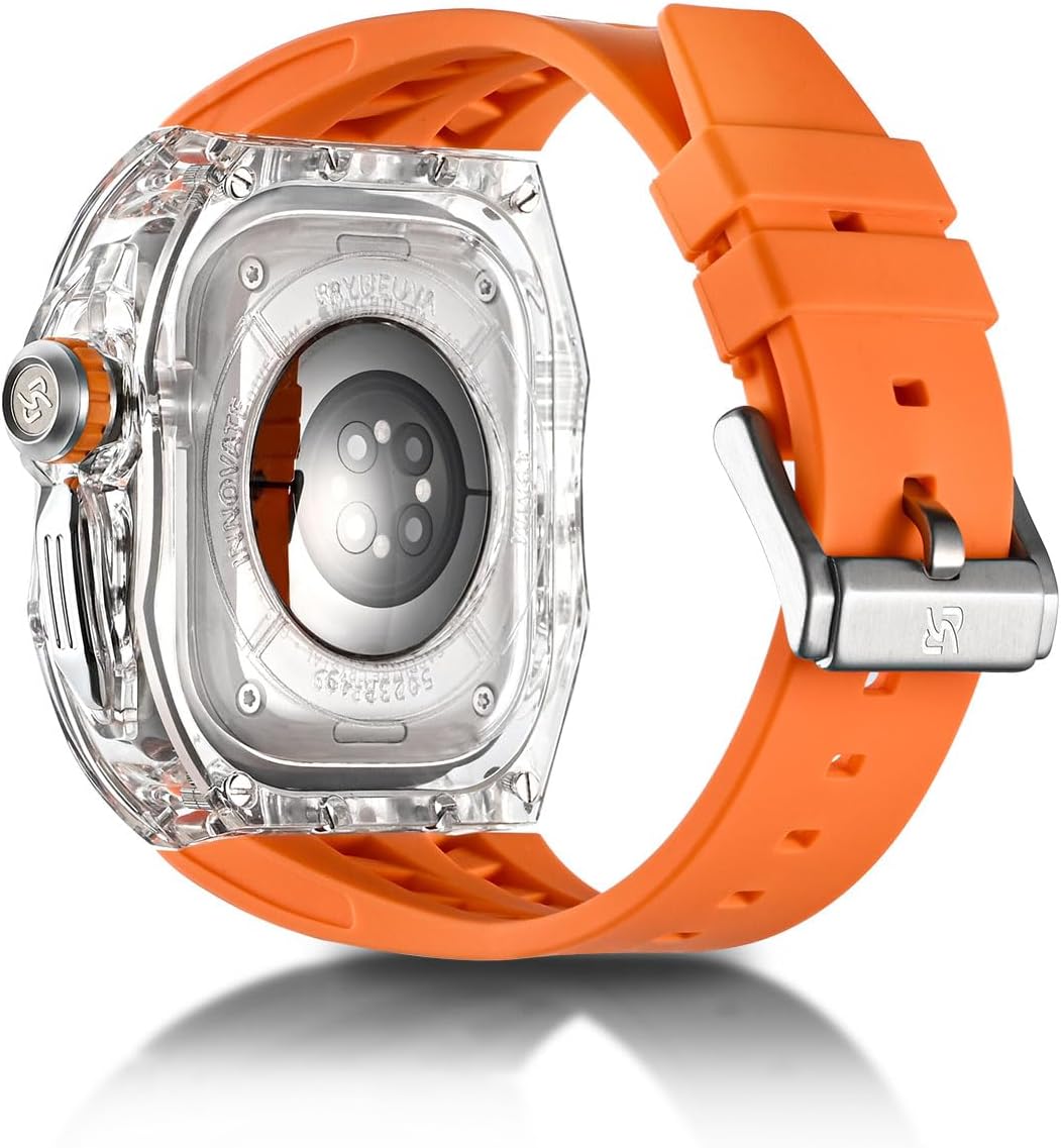 Translucent Designer Rugged Case and Band Compatible for Apple Watch Ultra 3/2/1 49mm, Luxury Crystal Clear Military Protective Cover Bumper Tactical for iWatch, T-OR - Image 2