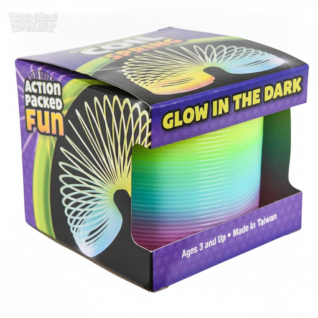 Rhode Island Novelty 3 Inch Glow-in-The-Dark Coil Spring, One per Order