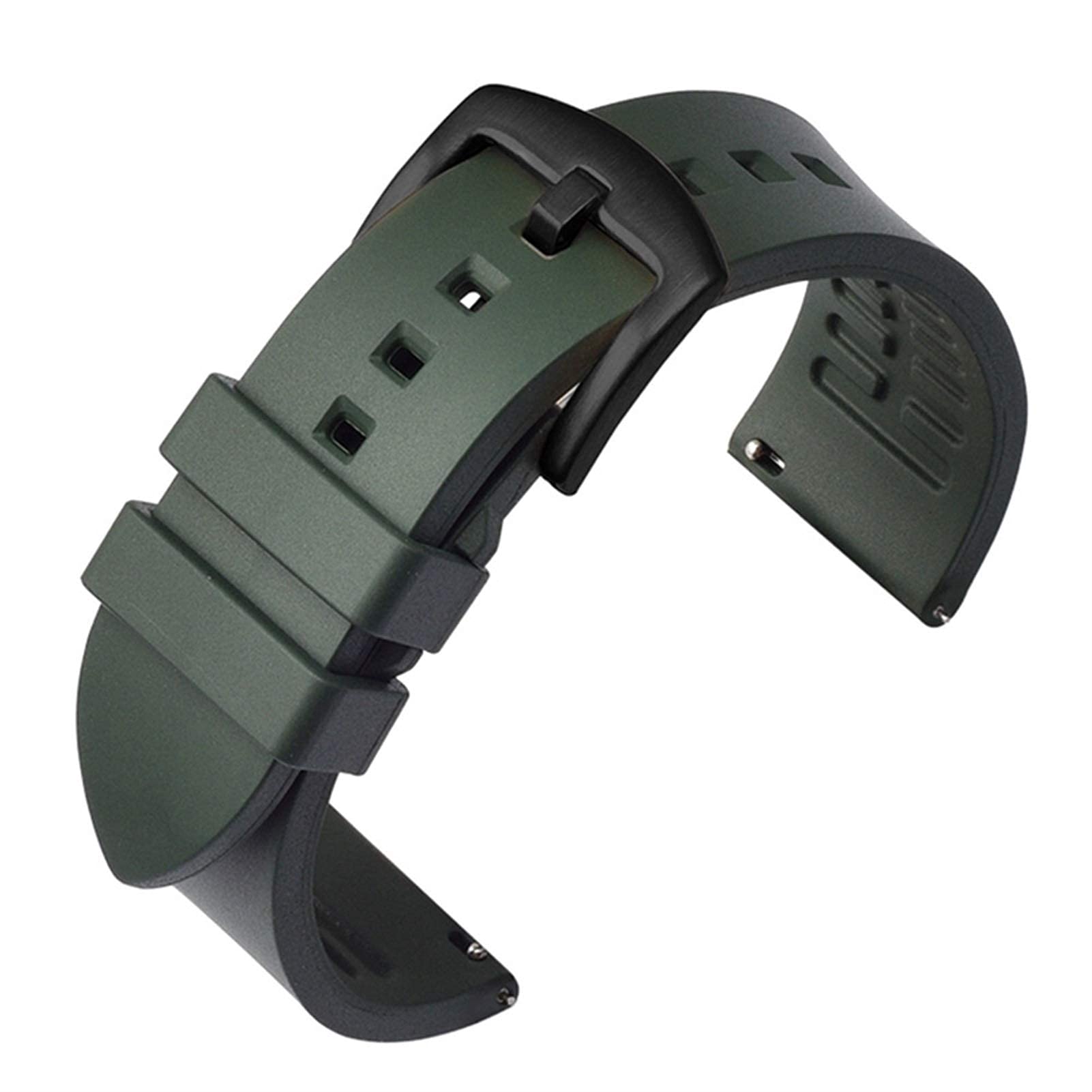 Correa de Reloj de Silicona 19 mm, 20 mm, 21 mm, 22 mm, 24 mm, Correa de Reloj de liberación rápida, Pulsera Deportiva de Silicona (verde03 20 mm)