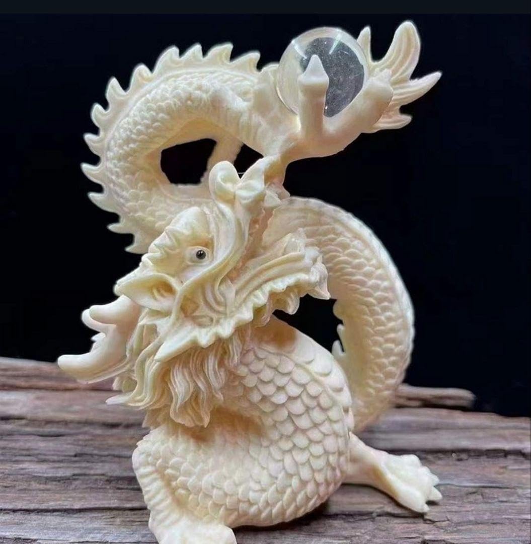 Amazon.co.jp: 白龍 縁起物 幸運 置物 オブジェ ドラゴン 辰 干支 開運 