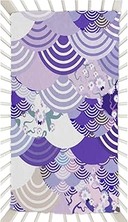 Fan-Shaped Art Crib Sheets for Boys, Girls Machine Washable Soft Cozy Microfiber Fitted Crib Sheet for Standard Crib and Toddler Mattresses Boys Girls 28x52 Inch