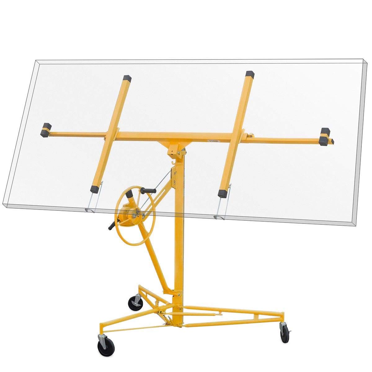 Stark Drywall 11' Lift Panel Hoist Dry Wall Jack Lifter Construction Adjustable Height, Yellow: Tools & Home Improvement