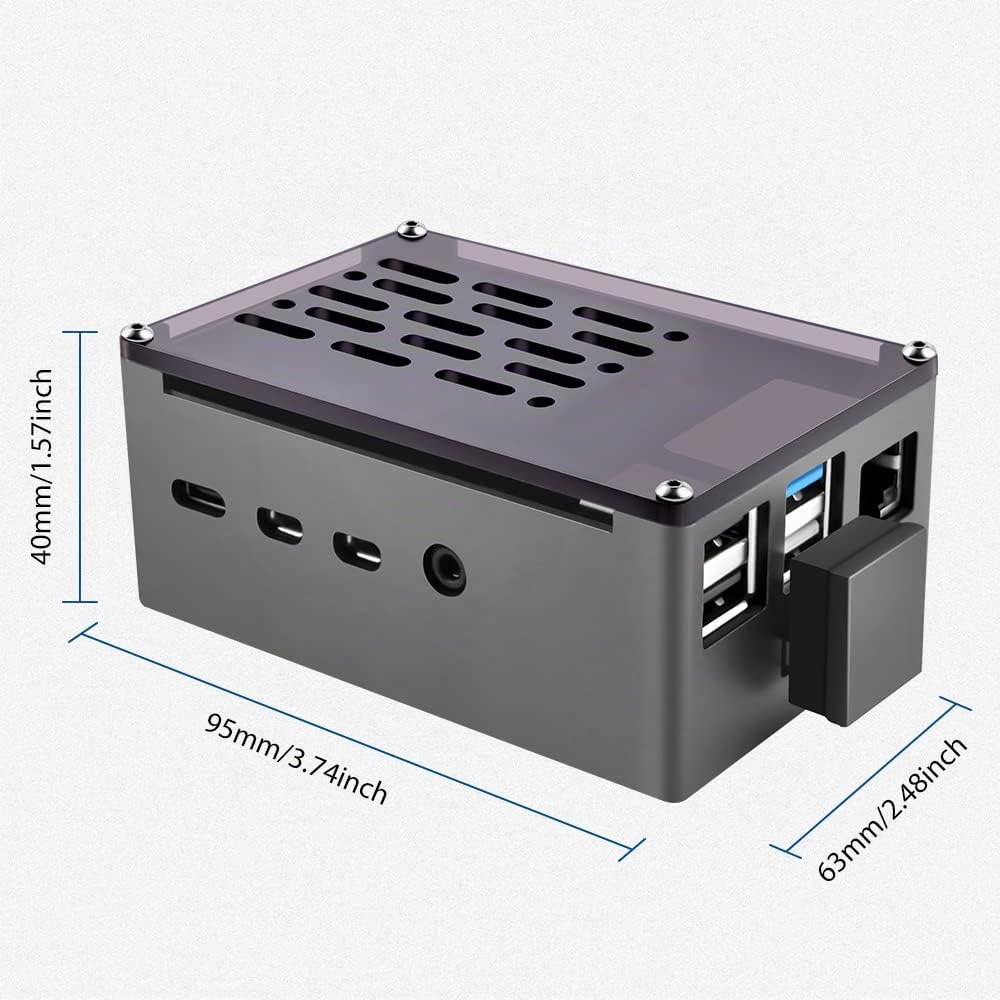 GeeekPi Boîtier NAS Raspberry Pi 4 en aluminium ventilateur PWM et adaptateur SSD M.2 SATA boîtier passive avec ventilateur silencieux 3510 pour Pi 4