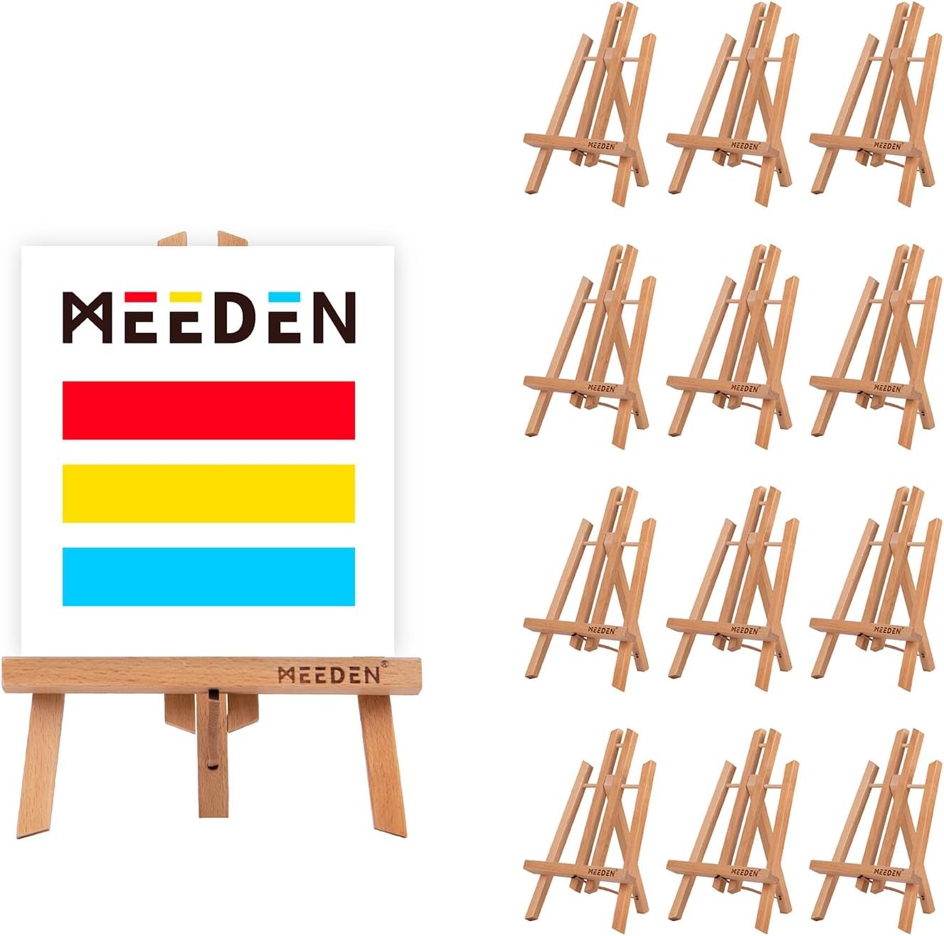 Meeden Cavalletto Da Tavolo Alto 30.5 Cm, 12 Supporti Da Tavolo Medi In Legno Di Faggio Massiccio, Cavalletto In Piedi, Supporto Su Tela Fino A 25.4 Cm Di Altezza-image