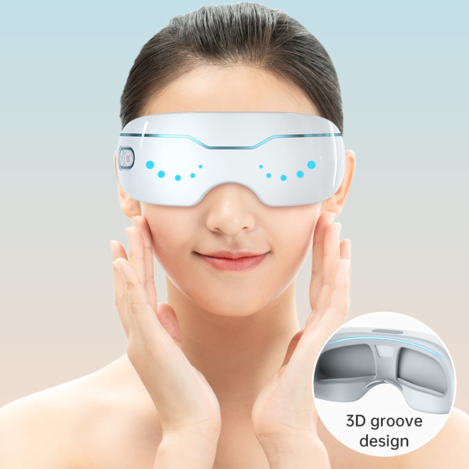 Masque Chauffant pour Les Yeux Masque Sommeil Rechargeable Et sans Fil avec 3D Contour Zero-Pressure Eye Warmer for Dry Eyes,Ideal Destress Gifts for Mom
