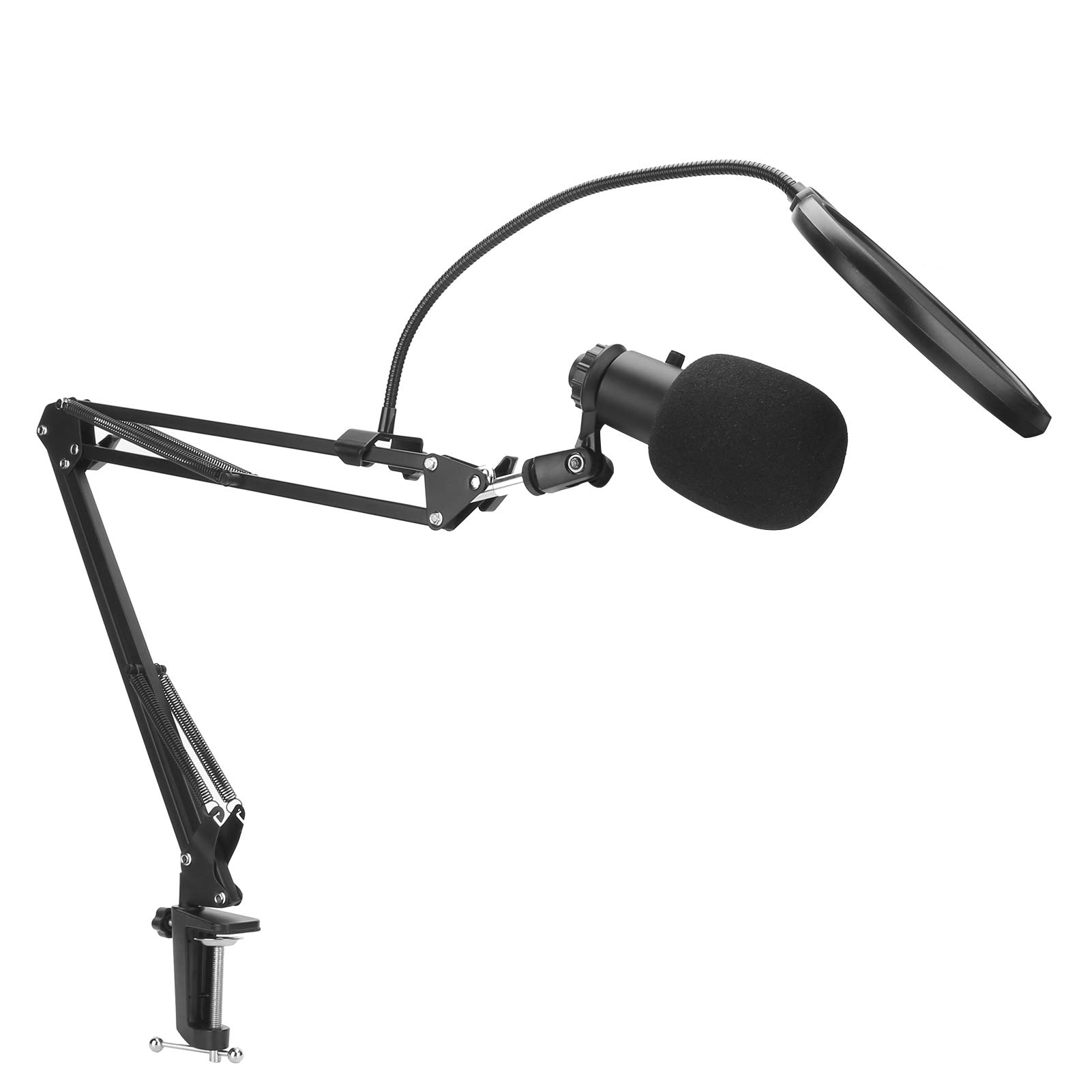 Cocoarm Kit per Microfono USB a Condensatore A6 Set di Registrazione da Tavolo in Ferro da 30 Hz a 20 KHz Pickup Cardioide Plug and Play per PC Laptop Chat Vocale Canto Streaming