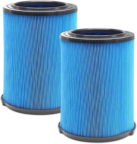 Paquete de 2 filtros VF5000 para Ridgid Shop Vac 72952 de papel plisado de 3 capas de 6 a 20 galones para aspiradora en seco y húmedo compatibles