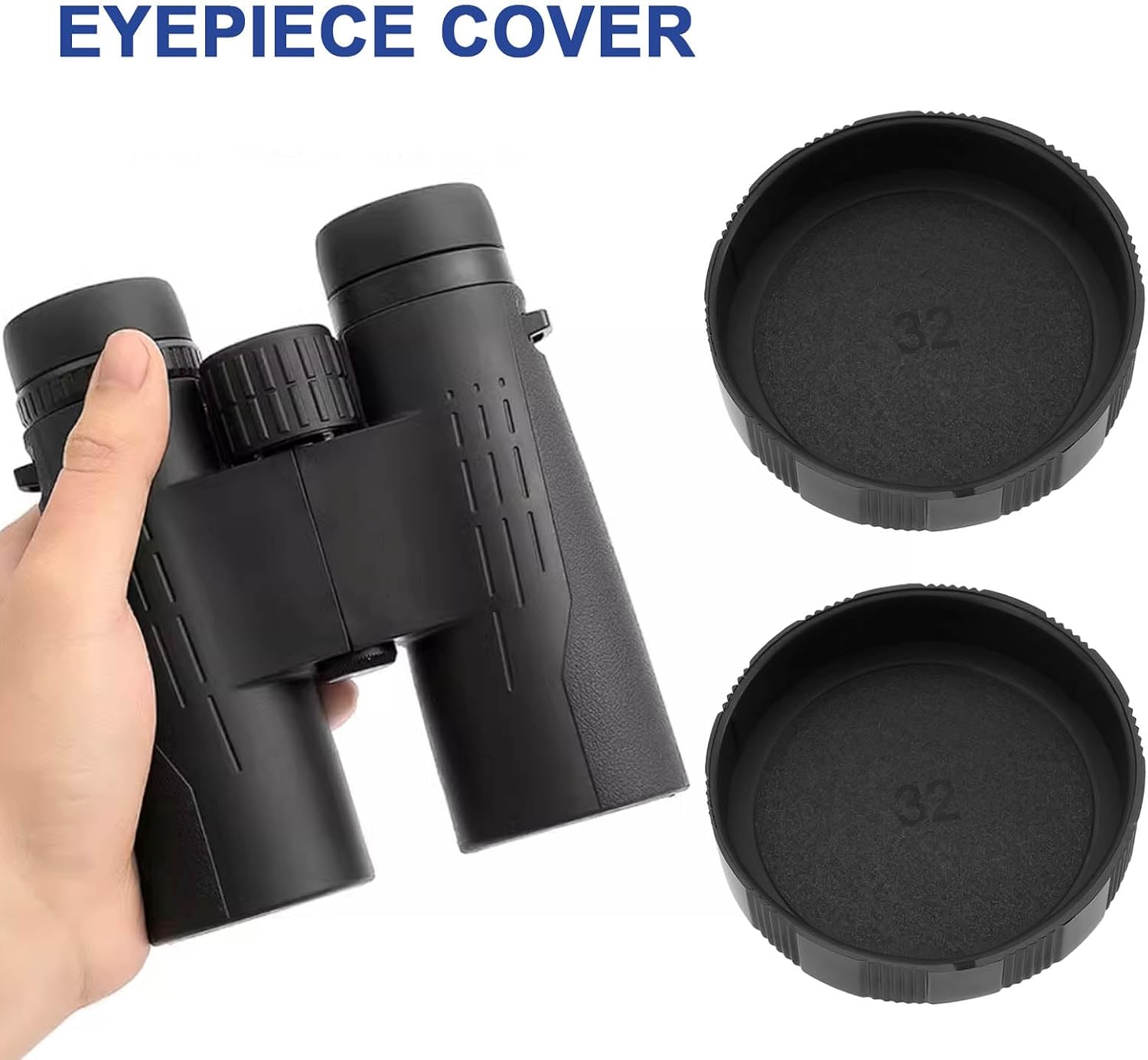 4Pcs 32MM Inner Diameter Lens Caps Lens Covers Binocular Objective Lens Cover for Binoculars Telescopes Monocular and Optical Accessory
