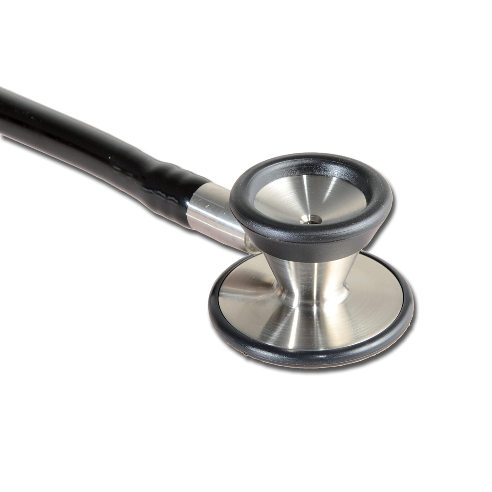Gima - Stéthoscope de cardiologie classique avec tête en acier inoxydable, cloche en forme de cône pour basses fréquences, membrane haute sensibilité pour amplifier les sons, Lira Nero, 32552