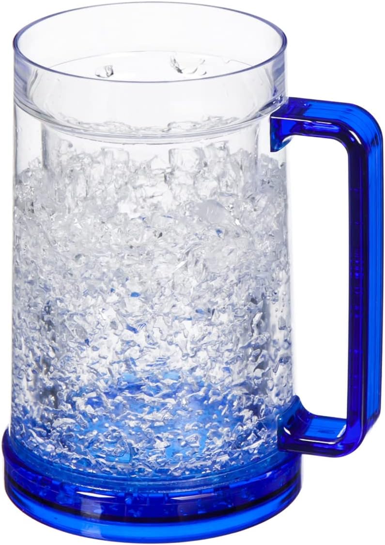 Double Wall Gel Freezer Mug - Set of 4 - Red, Orange, Blue, Green