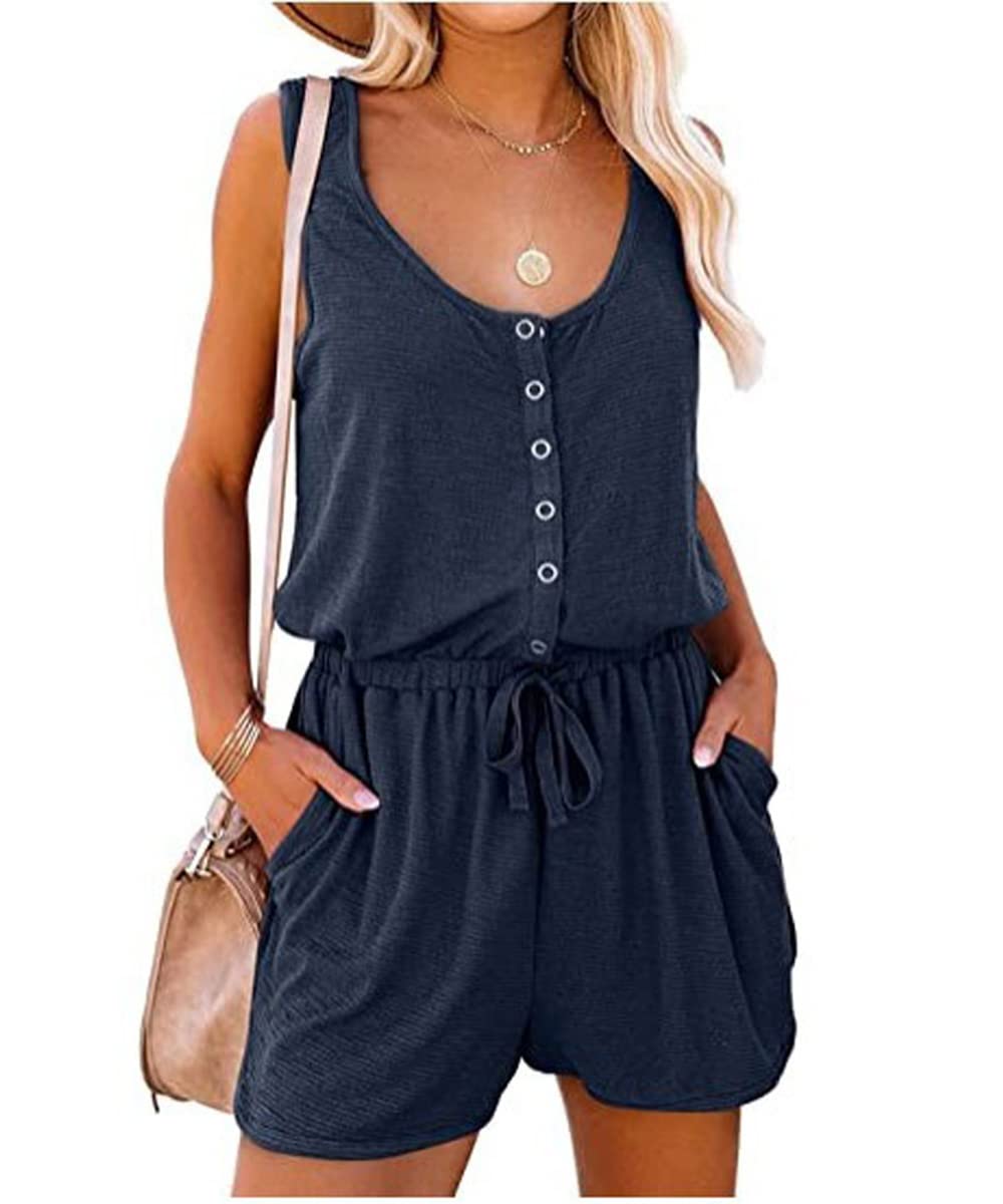 GRMLRPT Mono Corto Casual para Mujer Camiseta Sin Mangas Mono de Verano Informal Suelto para Niñas Cómodo Transpirable para Playa(Multicolor,S-XXL)