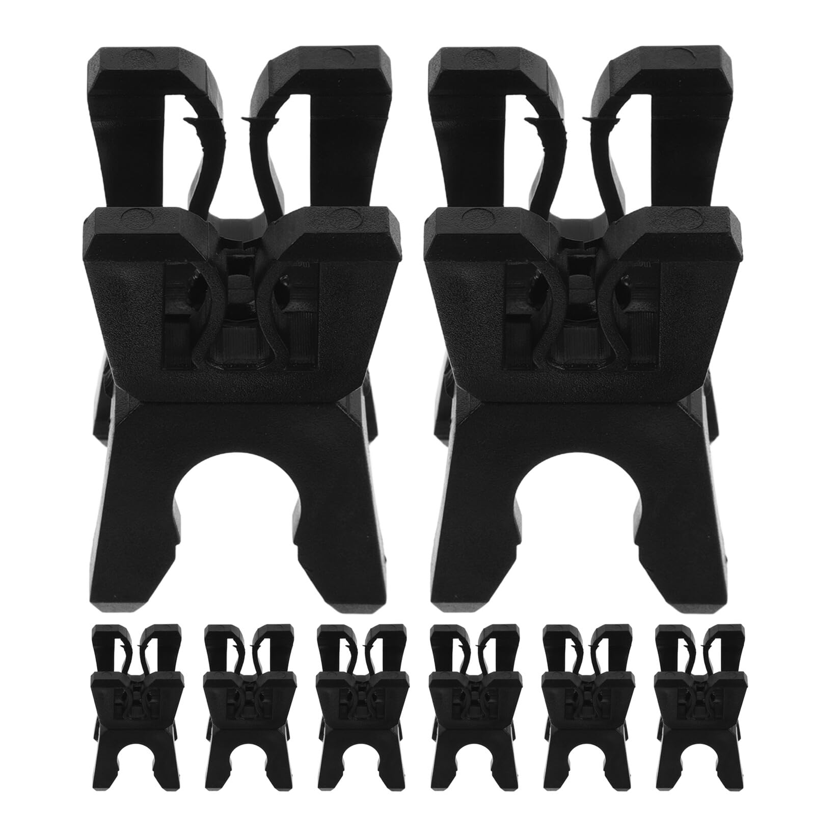 Toyvian 8 Clips Hebilla de Plástico PP para Postes de Entrenamiento de Fútbol Negros Portátiles Montaje Rápido, Ideales para Ejercicios de Agilidad