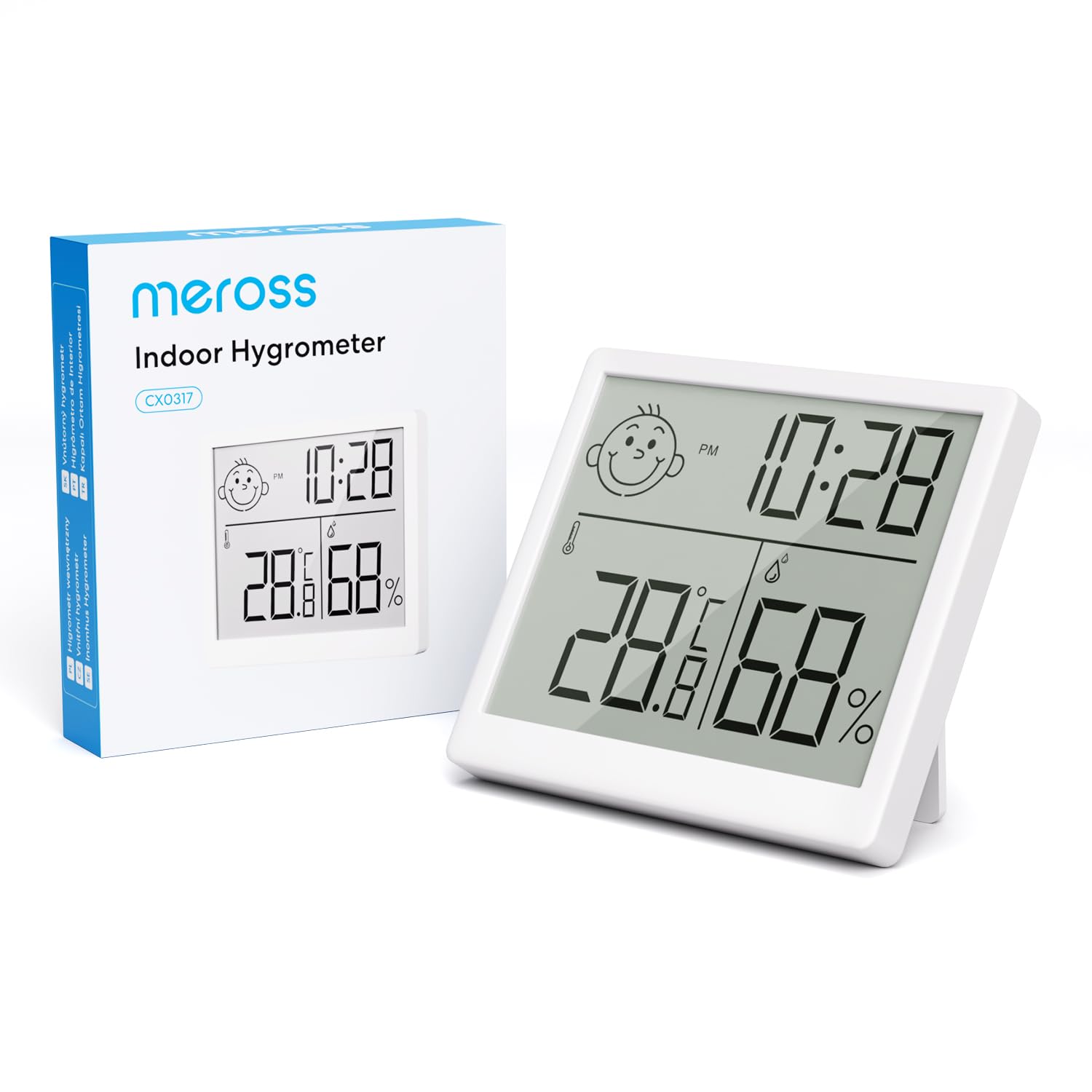 merossDigital Hygrometer Indoor Thermometer Humidity Meter, Room Thermometer Gauge with Large LCD Display Fast Response High Accuracy Comfort Indicator for Home, Greenhouse, Reptile Box, Cellar