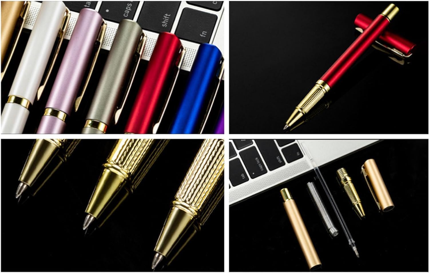 6pcs Ballpoint Pens 0.5mm Medium Point Rollerball Pens Plastic Gel Ink Pens Business Signature Pen Fashion Office Signing Pen
