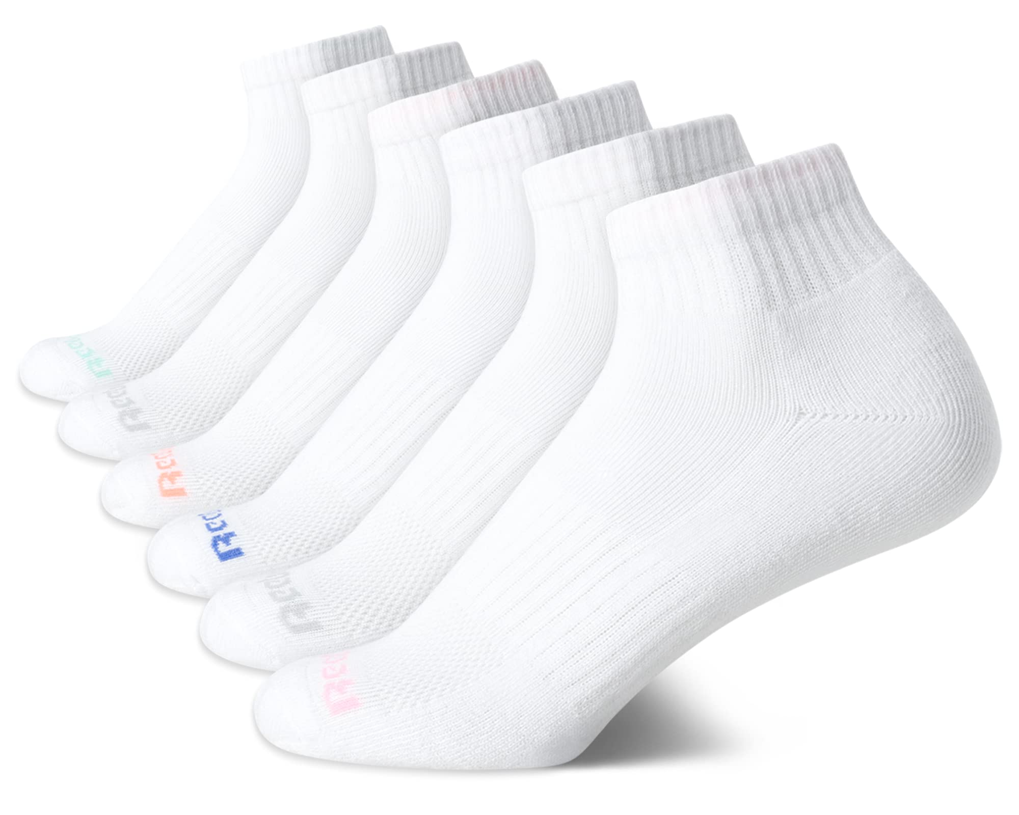 Reebok Womens Quarter Socks 6 Pack Comfort Cushioned Athletic Socks
